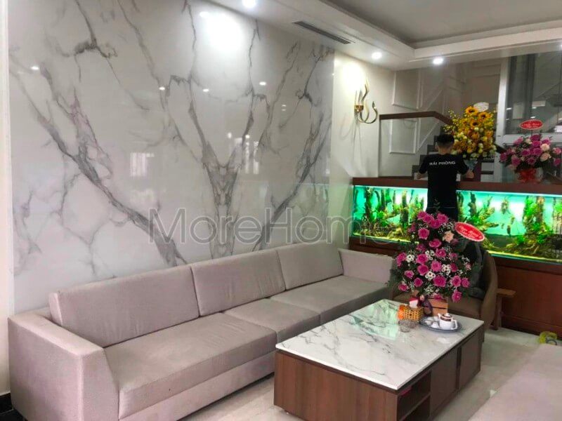 Công trình hình ảnh thi công nội thất phòng khách hiện đại đẹp tại nhà lô phố sở dầu hải phòng