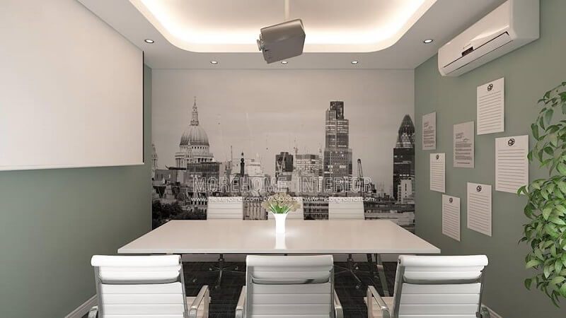 Tạo ra một không gian họp văn phòng đẹp với bàn ghế sử dụng gỗ công nghiệp cao cấp làm nội thất.